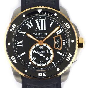 Cartier Watch Caliber Diver W7100055 Black Dial Date Small Second Rotating
